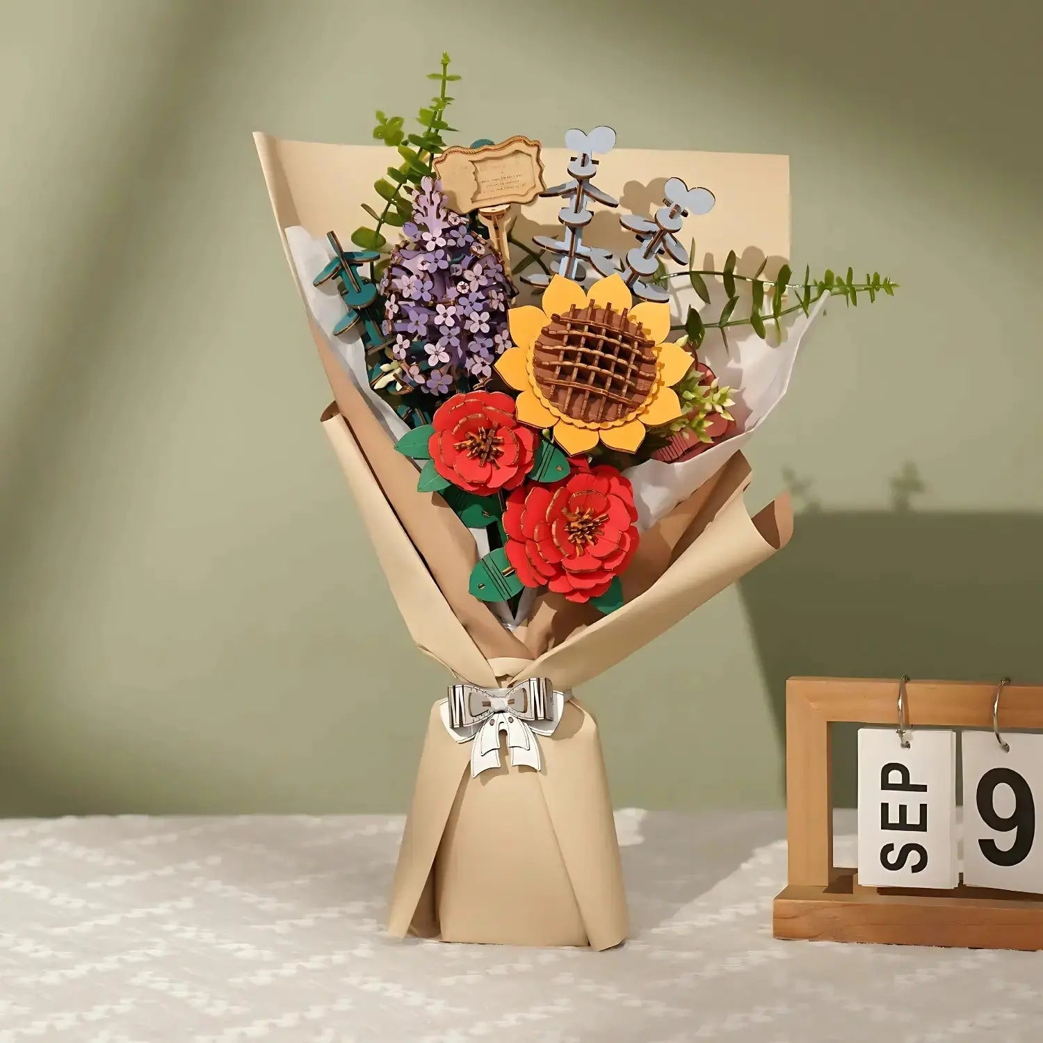 Puzzle 3D Bouquet de Fleurs en Bois - Crafterra