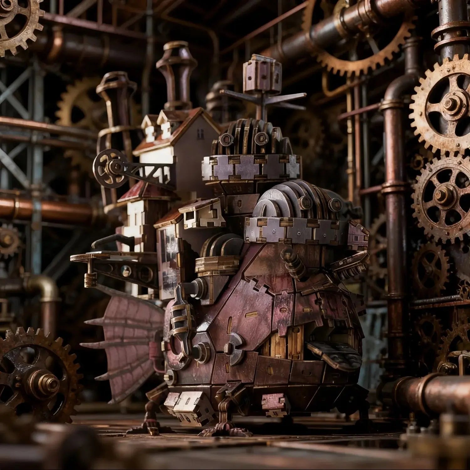 Puzzle de château mobile en bois 3D - Kit de modèle d'anime DIY, blocs de construction éducatifs, décoration de bureau à collectionner d'animation classique Puzzle 3D France