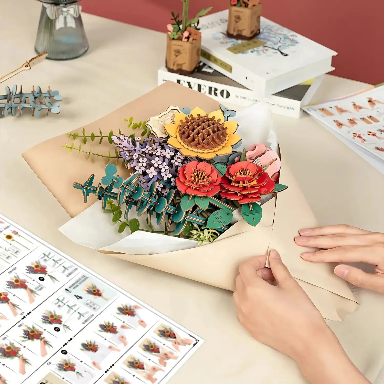 Puzzle 3D Bouquet de Fleurs en Bois - Puzzle 3D France