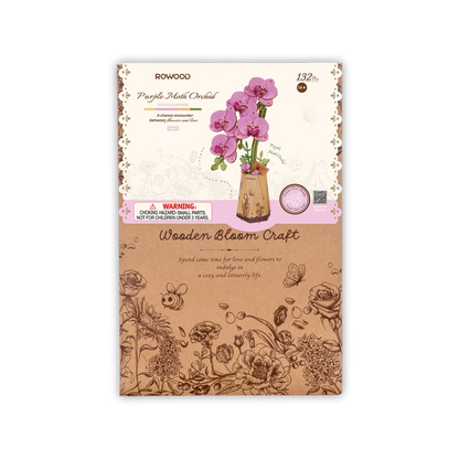Puzzle 3D Orchidée Papillon Pourpre