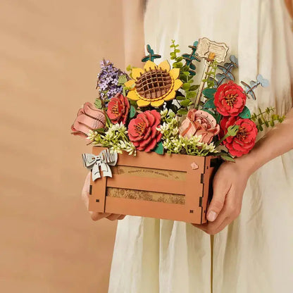 Puzzle 3D Boîte à Fleurs en Bois - Crafterra