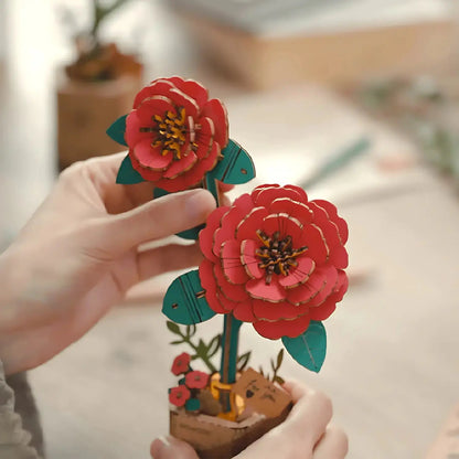 Puzzle 3D Camélia Rouge Crafterra