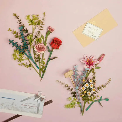 Puzzle 3D Panier de Fleurs en Bois Crafterra