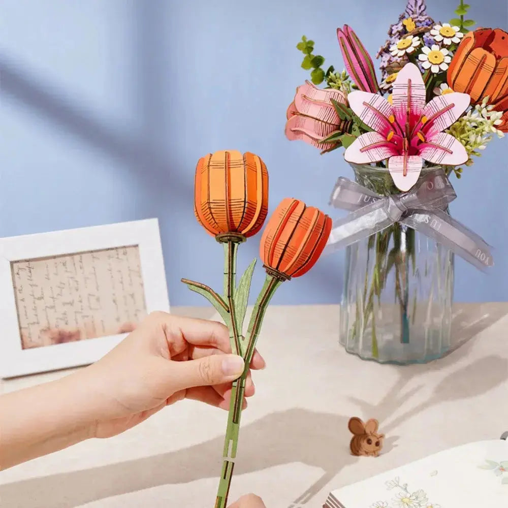 Puzzle 3D Tulipe Orange Crafterra