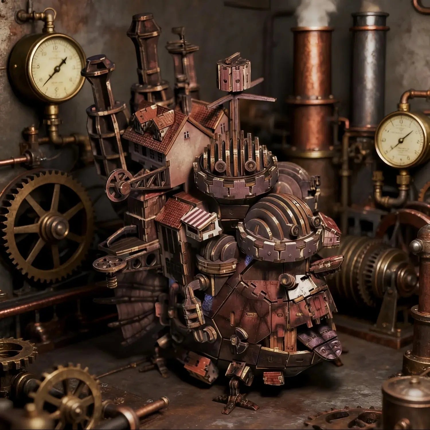 Puzzle de château mobile en bois 3D - Kit de modèle d'anime DIY, blocs de construction éducatifs, décoration de bureau à collectionner d'animation classique Puzzle 3D France