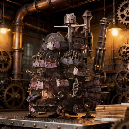 Puzzle de château mobile en bois 3D - Kit de modèle d'anime DIY, blocs de construction éducatifs, décoration de bureau à collectionner d'animation classique Puzzle 3D France