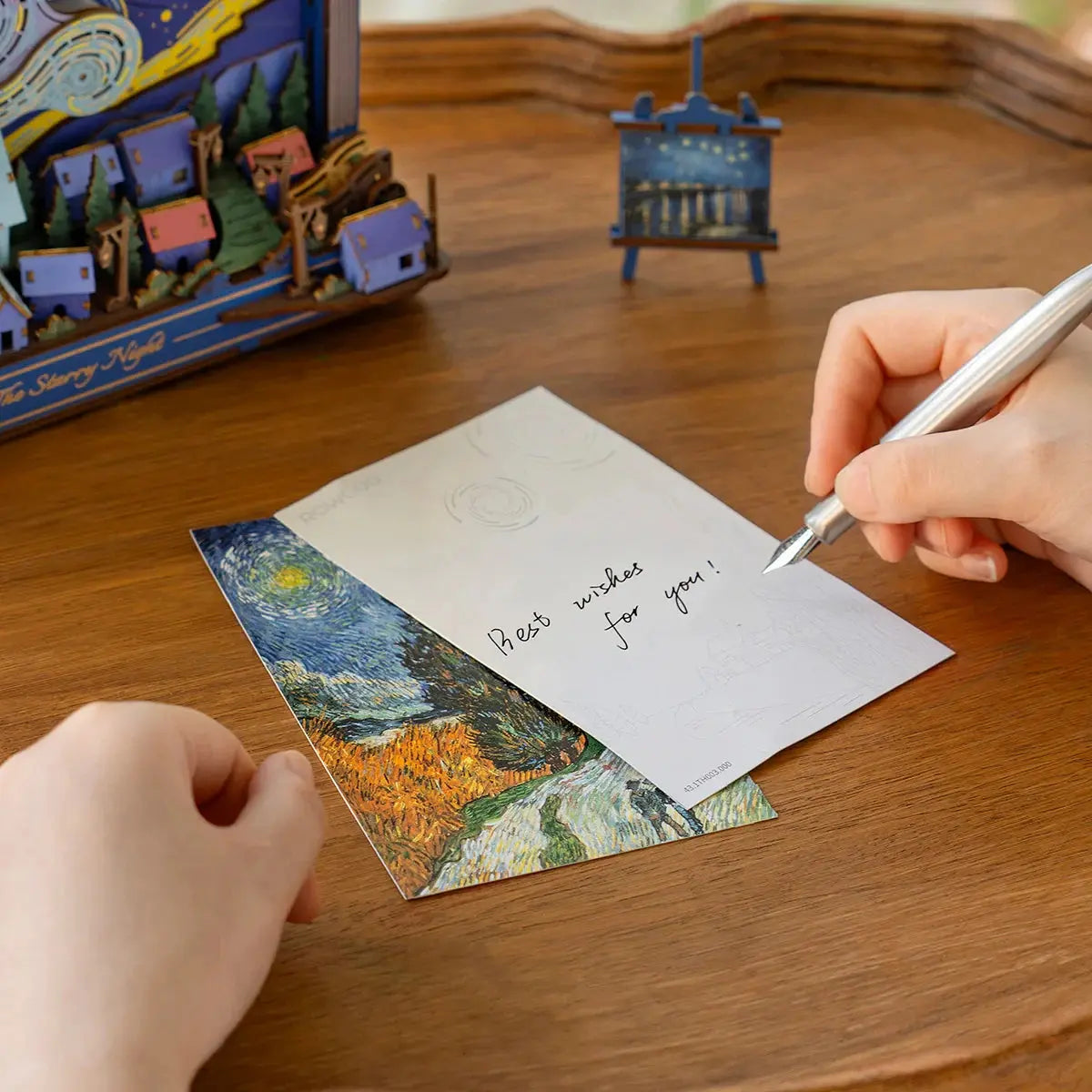 Robotime la nuit étoilée mur Art mobile 3D Puzzle en bois avec engrenages lumineux LED décor de bureau interactif cadeau de bricolage unique pour adulte Puzzle 3D France