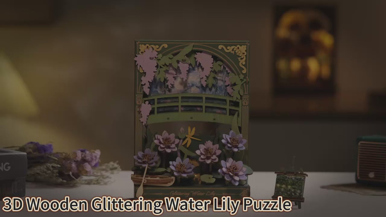 Charger la vidéo: Puzzle 3D Nénuphar Scintillant