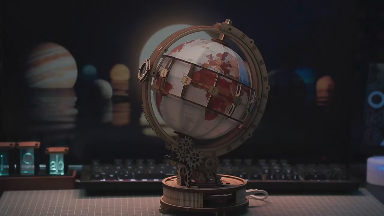 Charger la vidéo: Puzzle 3D Globe Lumineux