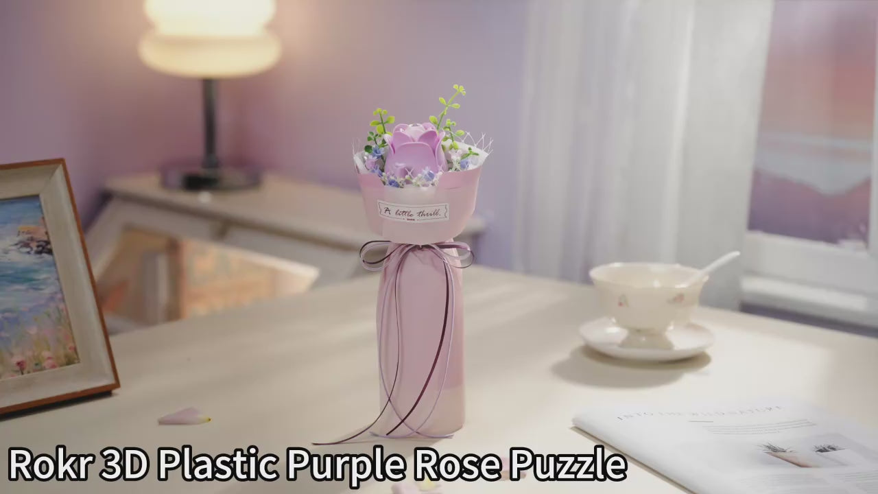 Charger la vidéo: Puzzle 3D Rose Violette