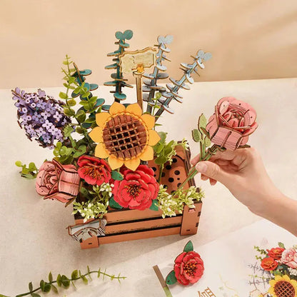 Puzzle 3D Boîte à Fleurs en Bois - Puzzle 3D France