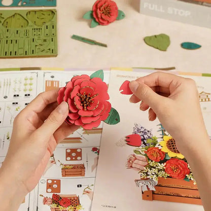 Puzzle 3D Boîte à Fleurs en Bois - Puzzle 3D France