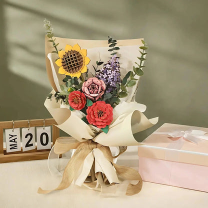 Puzzle 3D Bouquet de Fleurs en Bois - Puzzle 3D France