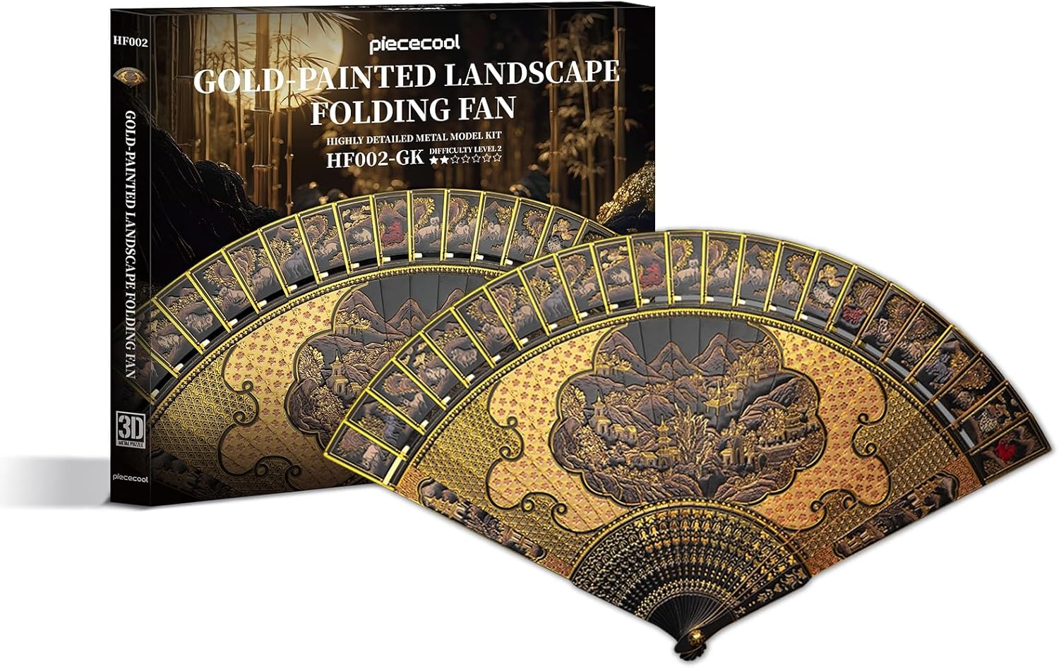 Puzzle 3D Éventail: Gold Painted Landscape - Puzzle 3D France