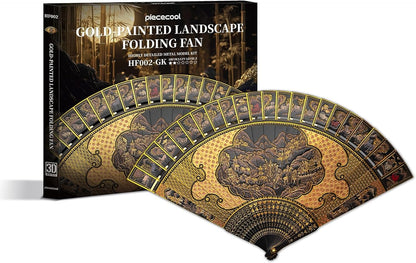 Puzzle 3D Éventail: Gold Painted Landscape - Puzzle 3D France