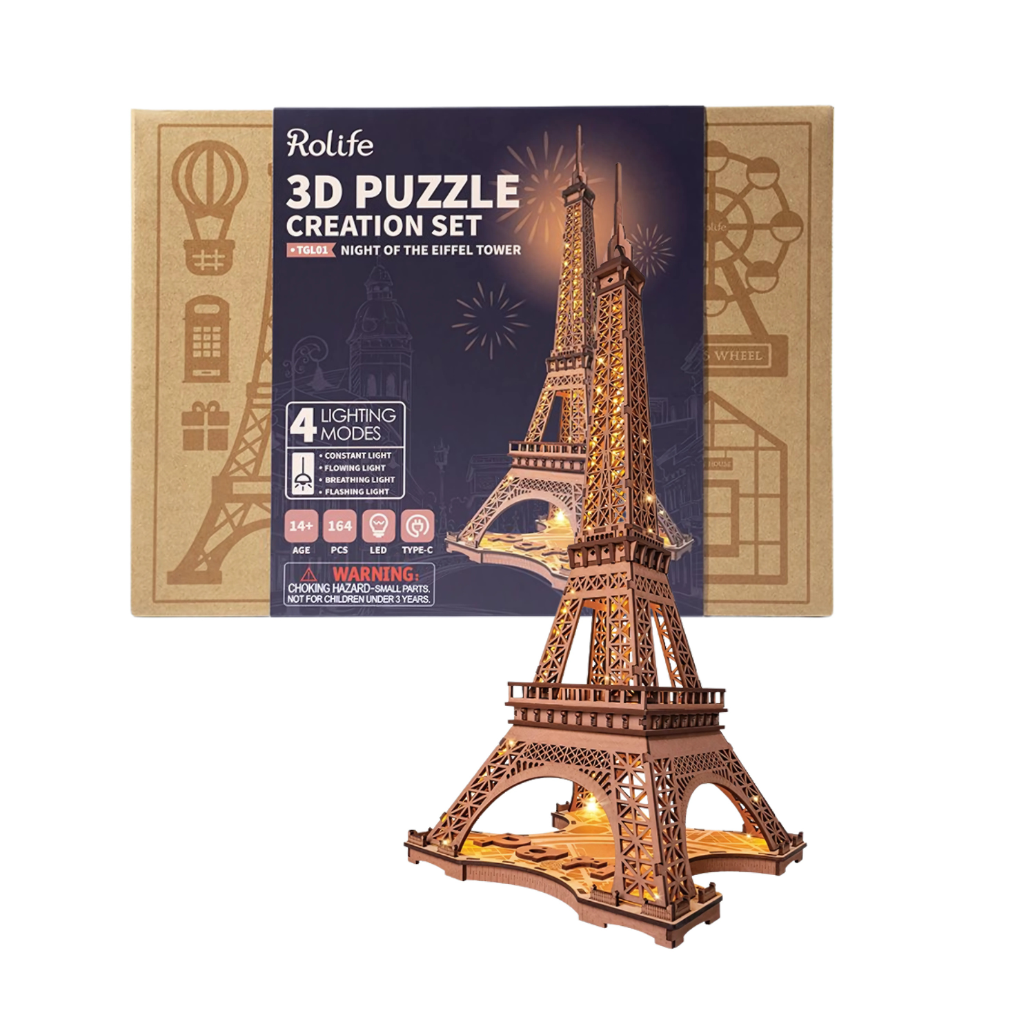 Puzzle 3D Nuit de la Tour Eiffel - Puzzle 3D France