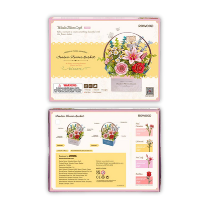Puzzle 3D Panier de Fleurs en Bois - Puzzle 3D France