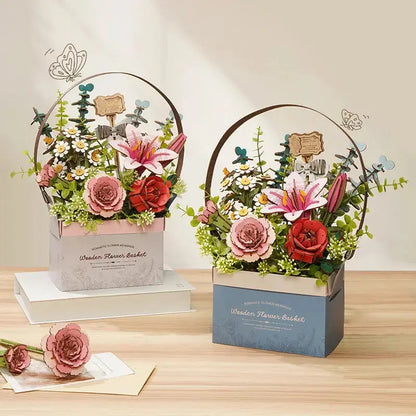 Puzzle 3D Panier de Fleurs en Bois - Puzzle 3D France